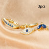 Three Piece Evil Eye Hoop Earring Set with Blue Stone Accents - Image 18