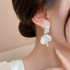 High Class Imitation Shell White Flower Petal Pendant Earrings For Women‘s Design Jewelry Accessories in - Image 4