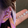 Silver Jewelry Women Cute Tiny Clear Crystal CZ Stud Earrings Gift for Girls Lady - Image 2