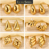 Shell Water Drop Golden Imitaiton Pearl Women Stud Earrings Stainless Steel Heart Female Earring Elegant Jewelry Gifts - Image 1