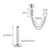 Titanium Double Piercing Chain Earring 16G CZ Dangle Cartilage Helix Conch Drop Chain Connector Jewelry - Image 8