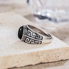 Vintage Black Onyx Silver Rings Retro Silver Oval Black Rings Tiger Eye's Jewelry Tail Rings For Men - Image 4
