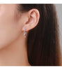 Modian Authentic 925 Sterling Silver Rainbow Color Zirconia Charm Stud Earrings For Women Ear Studs Wedding Gift Fine Jewelry