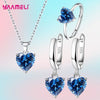 Silver Color Jewelry Gift Sets for Women Female Romantic Heart Zircon Huggie Earrings Pendant Necklace Ring - Image 8