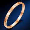 Stainless Steel Open Bangles for Women Gold/Silver Plated 6mm Cubic Zirconia Cuff Bracelet Jewelry Gifts - Image 9
