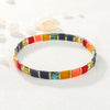 Tile Bead Stretch Bracelet in Multiple Color Patterns - Image 23