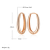 Glossy Hoop Earrings Rose Gold Color Simple Square Earrings For Women Daily Jewelry - Image 2