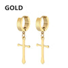 2pc Stainless Steel Men Cross Stars Punk Dangle Earrings Gothic Woman Cross Ear Hoop Earrings Huggies Pendant Piercing Jewelry - Image 13