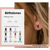 Stainless Steel Gold-Plated Colorful Birthstone Earrings Rhinestone Jewelry Gifts - Image 1