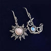 Boho Sun Moon Drop Earrings Round Crystal Bohemia Women Earring Asymmetrical Antiqued Female Boho Jewelry Gift - Image 1
