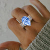 Big Drop Sky Blue CZ Rings for Women Elegant Lady's Finger Accessories Wedding Anniversary Party Jewelry - Image 3