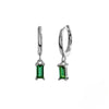 French Emerald Geometric Hoop Stainless Steel Earrings for Women Party Jewelry Accessories Zircon Crystal Drop Earring - Image 13