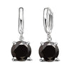 Silver Dangle Earrings CZ Crystal Big Round Earrings For Women Girls Gift Jewelry - Image 2