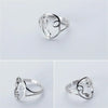 Creative Hollow Face Shaped Jewelry Silver Personality Delicate Asymmetric Opening Rings - Image 4