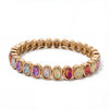 6x8mm Enamel Crystal Bracelets For Women Gold Color Zirconia Rhombus Bead Elastic Bangle - Image 26
