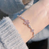 Y2K Fairy Pink Crystal Zircon Sakura Flowers Bracelet for Women Sweet Cherry Blossom Moon Bow Knot Jewelry Gifts - Image 6