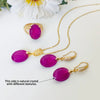 Oval Purple Crystal Fusion Stone Back Is Crystal Stone Necklace Earrings Rings Jewelry Set Elegant Women's Jewelry - Image 2