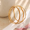 Wave Curved Hammered Textured Bangle Stainless Steel Gold Plated Bangles Minimalist Office Women Jewelry - Image 5