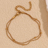 Double Layered Round Bead Snake Chain Gold Plated Jewelry 316L Stainless Steel Anklet Gift - Image 4