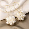 DIY Design Petal Ball Pearl Earrings For Women, Ornament For Travel Party Banquet Holiday Outfit - Image 3