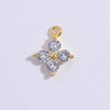 Silver 9.5m 7.6mm Cubic Zirconia Flower Charms Pendant for Jewelry Necklace Making - Image 5