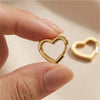 Statement 12/14/16mm Love Heart Sharp Hoop Earrings for Women Stackable Simple Cute Gold Color Buckle Earring Jewelry Gift - Image 1