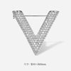 Japanese And Korean V-Shaped Brooch Letter Zircon Brooch For Women Elegant Brooch Metal Badge Jewelry Pin - Image 6