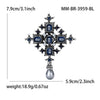 Baroque cross rhinestone brooch female temperament coat pin corsage shirt collar pin versatile accessories - Image 8