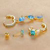 3PCS Stainless Steel Zircon Water Drop Hoop Earrings Set For Women Gold Plated Huggie Heart Earring Piercing Jewelry - Image 6