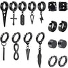 1 Pcs Clip On Hoop Earrings For Men Women Stainless Steel Fake Non Piercing Magnetic Dangle Earring Black Huggie Hoop - Image 1