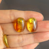 Natural Floral Amber Earrings for Girls Chic Sweet Stud Earring Lady Baltic Oval Amber Jewelry Gift - Image 8