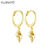Silver Needle Gold-color Hoop Earrings for Women Shell Pendants Earrings Jewelry Gifts - Image 17