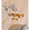 1Set Shiny Cubic Zirconia Round Stud Earrings Daily Stainless Steel Versatile Jewelry Party Gift - Image 5