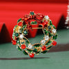 Christmas Rhinestone Wreath Brooches for Women Unisex Enamel Bell Pin Office Party Friend Gifts Accessories - Image 3