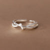Silver Cross Knotting Zircon Rings For Women Girls Wedding Jewelry Accessories Jewellery Argent - Image 7