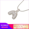 Silver Color Bubble Initial Letters Necklaces 26 Letters Pendants Necklaces for Women Brass CZ Jewelry - Image 45