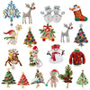 Christmas Brooch Shiny Crystal Christmas Year Accessory Pin Snowman, Elk, Christmas Tree Series Decoration Jewelry Gift - Image 1