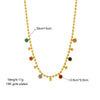 316L Stainless Steel Ball Chain Necklace with Multicolor Crystal and Zircon Details - Image 7