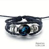 Vintage 12 Zodiac Sign Leather Bracelet Sporty Constellation Glass Snap Button Bracelets For Men Women - Image 10