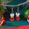 Christmas Snowman Imitation Pearl Drop Earrings for Women Shiny Rhinestone Snowflake Dangle Earring Year Jewelry - Image 12