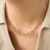 Stainless Steel Thick Round Gold Color Cuban Chain Necklace for Women Men Retro Hip Hop Punk Bangle Jewelry Colorfast - Image 8