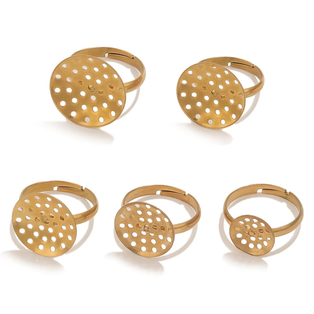 10pcs/lot Stainless Steel Ring Base Adjustable Tray Cabochon Settings Blank Bezel Rings Embryos for Jewelry Materials Making - Image 1