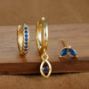 Three Piece Evil Eye Hoop Earring Set with Blue Stone Accents - Image 9