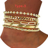 5Pcs/7pcs Gold Plated Anklet Cuban Link Figaro Paperclip Rope Herringbone Chain Anklets Set Gift for Women Girls - Image 8