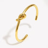 Minimalist Gold Plated Knot Cuff Bangle Bracelets For Women Stainless Steel Jewelry For Female - Image 2
