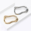 Neutral Style Irregular Ring Brooches For Unisex Smoorh Stainless Steel Alloy Pins Jewelry Accessory Suit Party Gift - Image 1