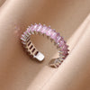 Cubic Zirconic Rectangle Open Rings For Women Men Gold Color Wedding Engaement Ring Design Jewelry Christmas Gifts - Image 22