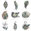 Shell Swan Brooches for Women Unisex Feather Pins Dove Accessories Peacock Model Office Party Friends Gift - Image 1