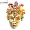 Essh&Pule Venetian Mask Brooch Pin Baroque Enamel Rhinestone Ladies Jewelry 2 Colors for Halloween Carnival Masquerade Party - Image 3