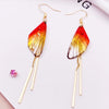 Minar Wonderful Multicolor Resin Butterfly Long Tassel Earring for Women Shinning Flake Simulation Wings Drop Dangle Earrings - Image 13